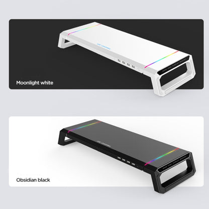 ICE COOREL T1 Monitor Increased Rack Foldable Laptop Stand With RGB Lighting & 4xUSB2.0 Expansion Interface(Obsidian Black) - Laptop Stand by buy2fix | Online Shopping UK | buy2fix