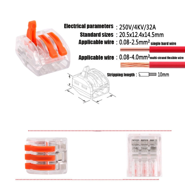 10 PCS VSE-413W Plastic Terminal Home Wiring Terminal Wire Connector - Connectors & Terminals by VSELE | Online Shopping UK | buy2fix