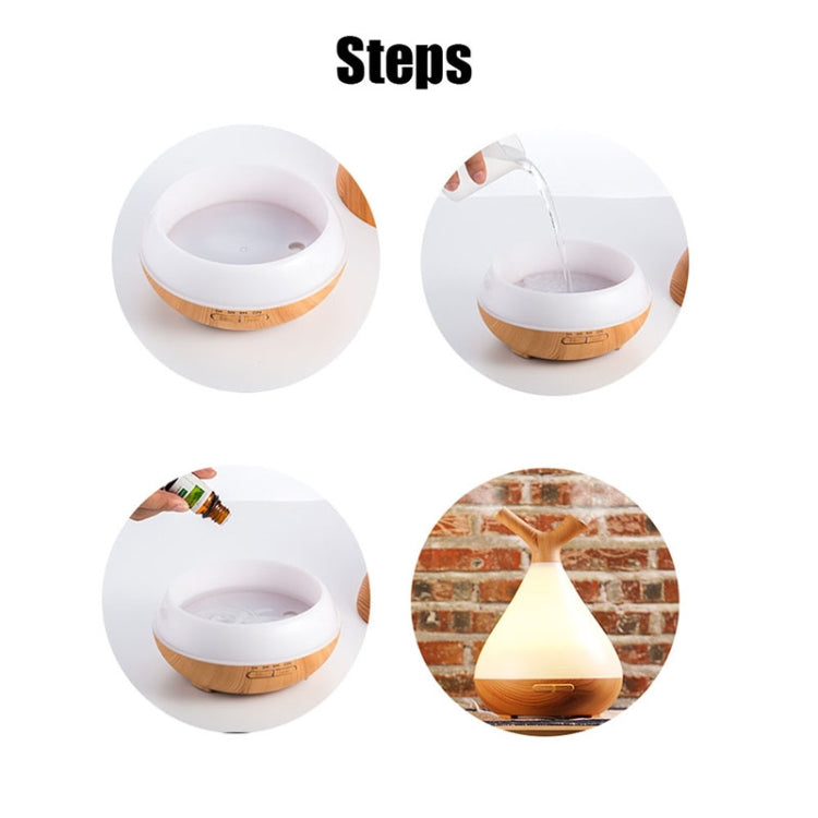 YCTA-008 Household Mute Small Wood Grain Colorful Light Aroma Diffuser Night Tree Air Humidifier, Product specifications: UK Plug(Light Wood Grain) - Air Purifiers & Accessories by buy2fix | Online Shopping UK | buy2fix