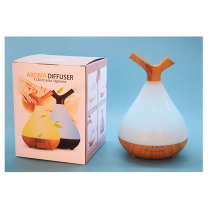 YCTA-008 Household Mute Small Wood Grain Colorful Light Aroma Diffuser Night Tree Air Humidifier, Product specifications: UK Plug(Light Wood Grain) - Air Purifiers & Accessories by buy2fix | Online Shopping UK | buy2fix
