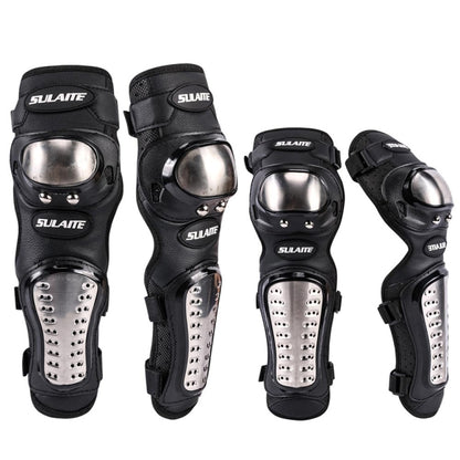 SULAITE GT341 Motorcycle Stainless Steel Knee Pads Elbow Pads Off-Road Cycling Racing Anti-Fall Sports Protective Gear by SULAITE