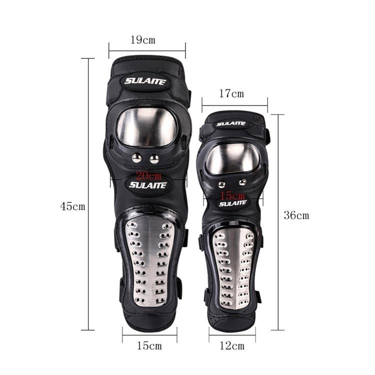 SULAITE GT341 Motorcycle Stainless Steel Knee Pads Elbow Pads Off-Road Cycling Racing Anti-Fall Sports Protective Gear by SULAITE