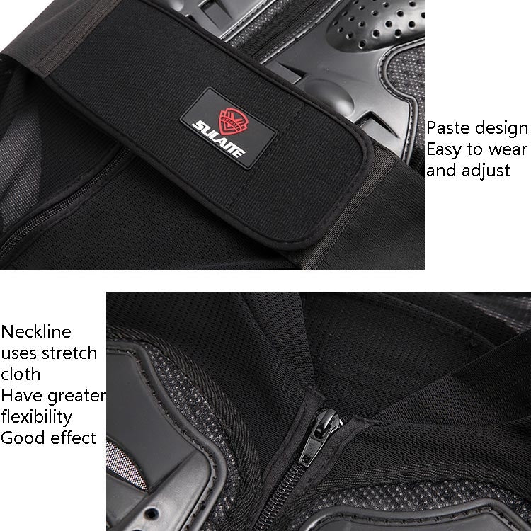 SULAITE GT-032 Motorcycle Racing Sleeveless Riding Protective Clothing, Specification: L(Black) by SULAITE