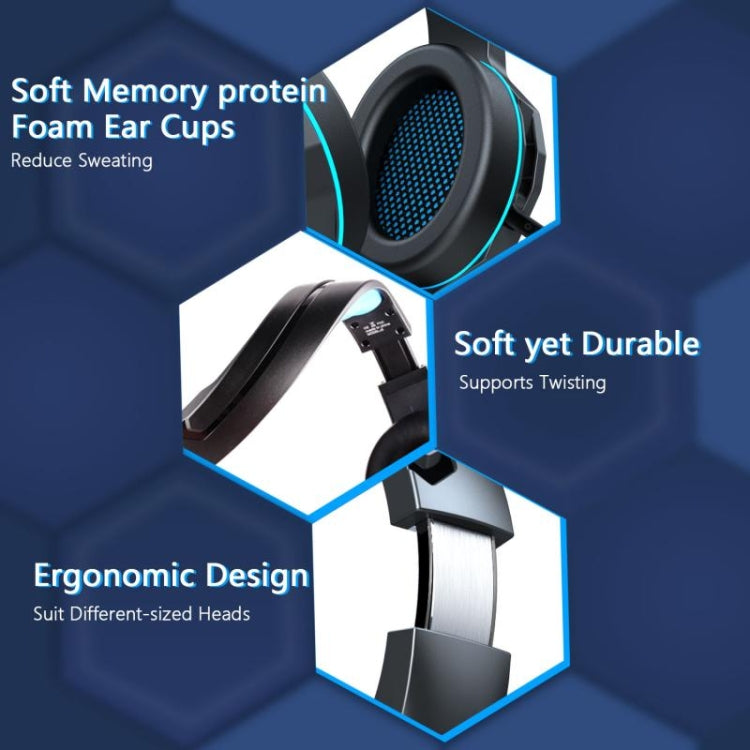 ERXUNG J5 Head-Mounted Gaming Headset Wire-Controlled Desktop Computer Gaming With Microphone Luminous Headset(Pink) by buy2fix