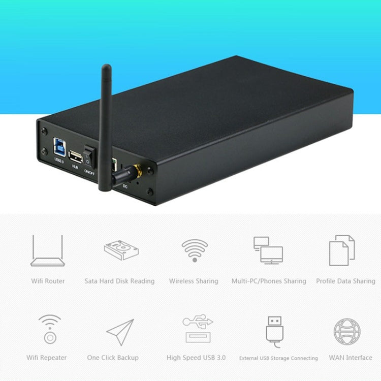 Blueendless 3.5 inch Mobile Hard Disk Box WIFI Wireless NAS Private Cloud Storage( US Plug) - HDD Enclosure by Blueendless | Online Shopping UK | buy2fix