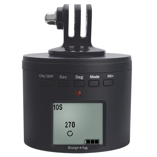 Suptig RSX-350 360 Degree Panoramic-Head Power-driven Time Lapse Stabilizer Tripod Adapter Turntable Mount for GoPro HERO9 /8 /7 /6 /5 /5 Session /4 Session /4 /3+ /3 /2 /1, Xiaoyi and Other Action Cameras - Tripod Heads by buy2fix | Online Shopping UK | buy2fix