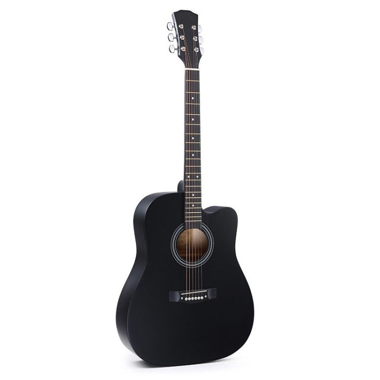 Folk Acoustic Guitar Beginner Training And Teaching Stringed Instruments, Colour: 41 Inch (Black) by buy2fix