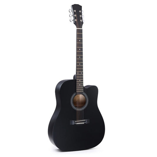 Folk Acoustic Guitar Beginner Training And Teaching Stringed Instruments, Colour: 41 Inch (Black) by buy2fix