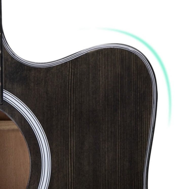 Folk Acoustic Guitar Beginner Training And Teaching Stringed Instruments, Colour: 41 Inch (Black) by buy2fix