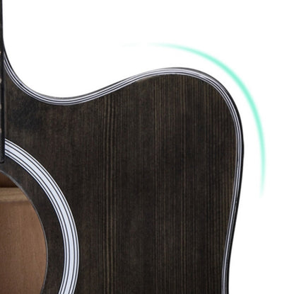 Folk Acoustic Guitar Beginner Training And Teaching Stringed Instruments, Colour: 41 Inch (Black) by buy2fix