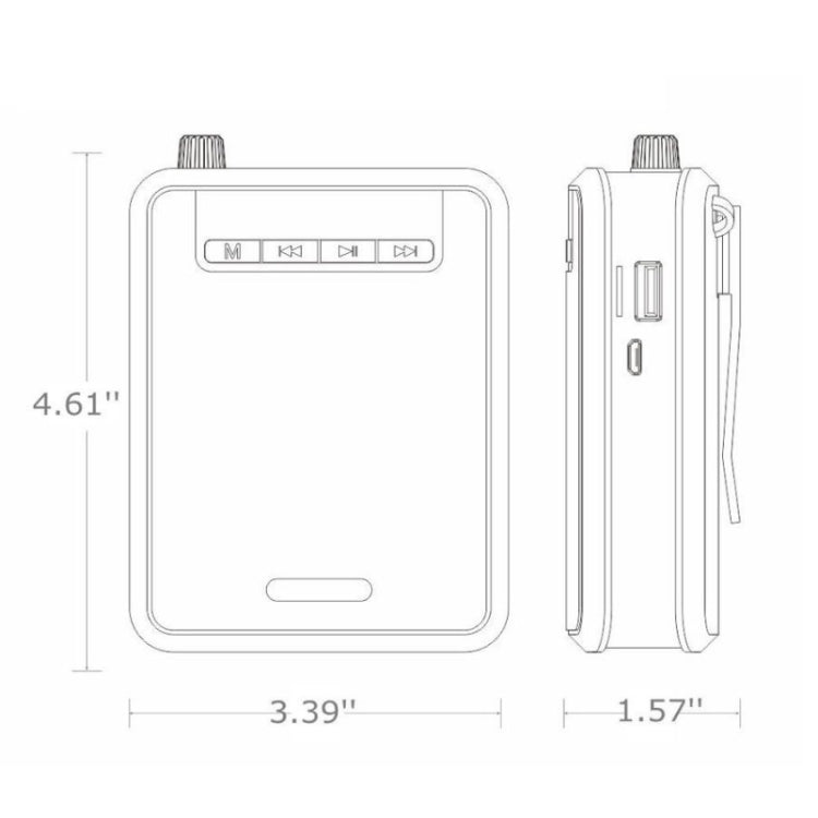 Rolton K300 Portable Voice Amplifier Supports FM Radio/MP3(Black) - Microphone by Rolton | Online Shopping UK | buy2fix