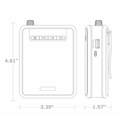 Rolton K300 Portable Voice Amplifier Supports FM Radio/MP3(Black) - Microphone by Rolton | Online Shopping UK | buy2fix