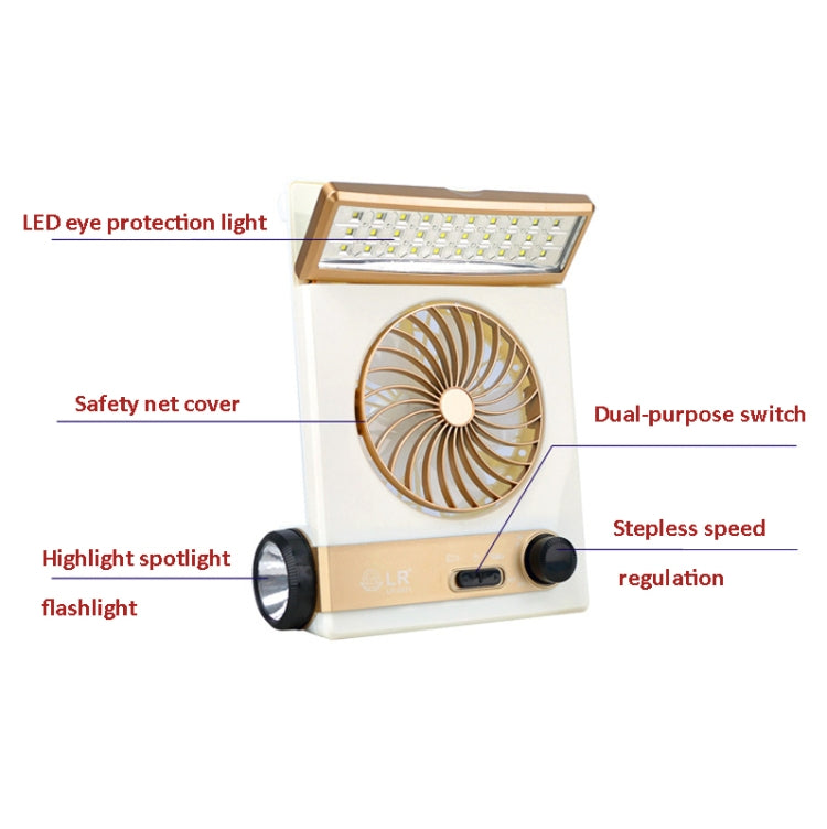 Four-In-One Solar Fan With Lamp Flashlight Function,CN Plug(Blue) by buy2fix