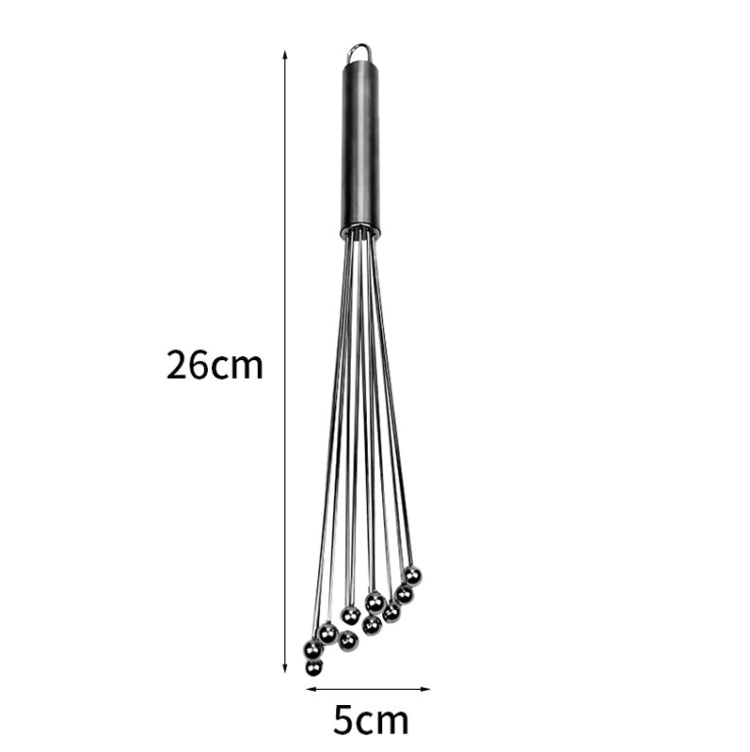 Manual Whisk Stainless Steel Glass Bead Egg Whisk Kitchen Household Hand-Held Baking Tools Type A 10 Inch - Stirrer & Squeezer by buy2fix | Online Shopping UK | buy2fix