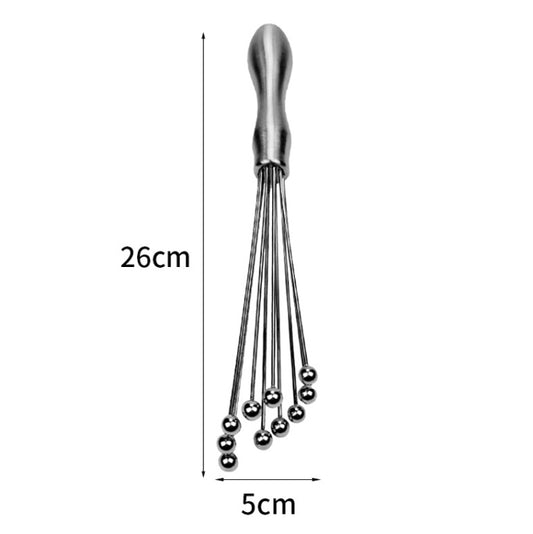 Manual Whisk Stainless Steel Glass Bead Egg Whisk Kitchen Household Hand-Held Baking Tools Type B 10 Inch - Stirrer & Squeezer by buy2fix | Online Shopping UK | buy2fix