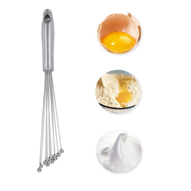 Manual Whisk Stainless Steel Glass Bead Egg Whisk Kitchen Household Hand-Held Baking Tools  Type C 12 inch - Stirrer & Squeezer by buy2fix | Online Shopping UK | buy2fix
