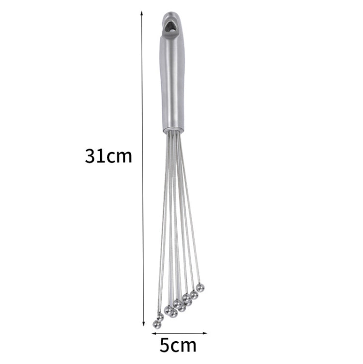 Manual Whisk Stainless Steel Glass Bead Egg Whisk Kitchen Household Hand-Held Baking Tools  Type C 12 inch - Stirrer & Squeezer by buy2fix | Online Shopping UK | buy2fix