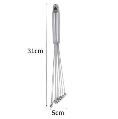 Manual Whisk Stainless Steel Glass Bead Egg Whisk Kitchen Household Hand-Held Baking Tools  Type C 12 inch - Stirrer & Squeezer by buy2fix | Online Shopping UK | buy2fix