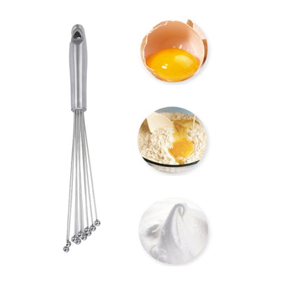 Manual Whisk Stainless Steel Glass Bead Egg Whisk Kitchen Household Hand-Held Baking Tools Type C  10 Inch - Stirrer & Squeezer by buy2fix | Online Shopping UK | buy2fix