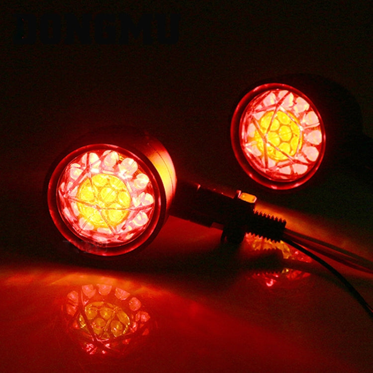 1pair Motorcycle Universal Retro LED Turn Signal Light(Electroplating Shell Yellow Cover) - Turn Signal by buy2fix | Online Shopping UK | buy2fix