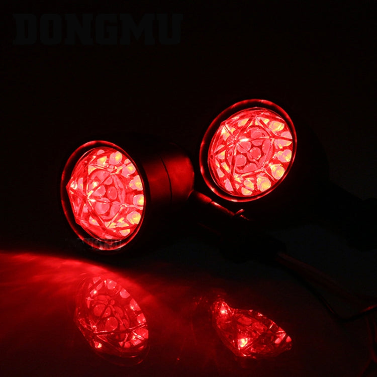 1pair Motorcycle Universal Retro LED Turn Signal Light(Electroplating Shell Yellow Cover) - Turn Signal by buy2fix | Online Shopping UK | buy2fix