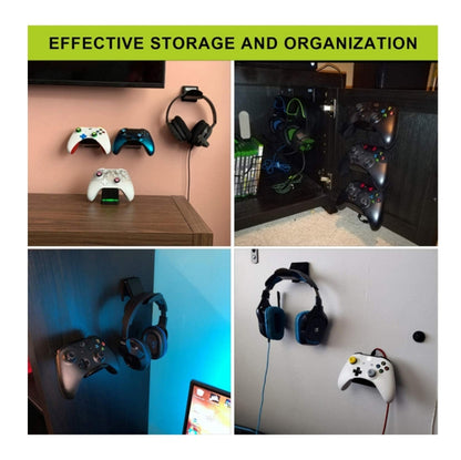 3 PCS Stick-On Headset Bracket Wall-Mounted Gamepad Bracket(Black) by buy2fix