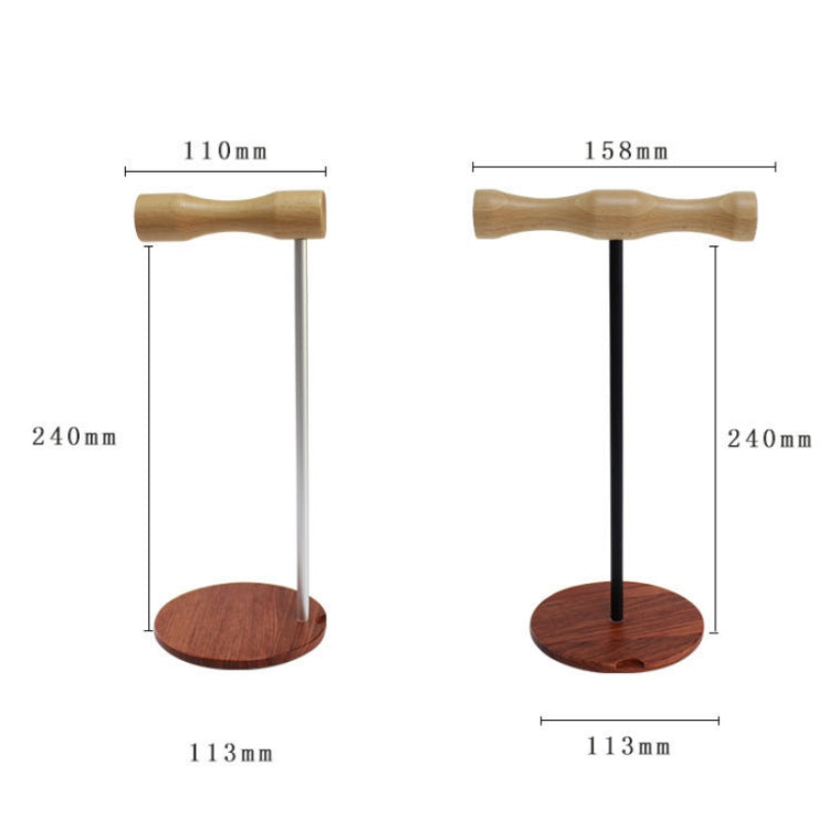 Creative Metal Rod Wooden Head-mounted Headphone Stand Display Holder, Colour: Single-sided White Metal Rod by buy2fix