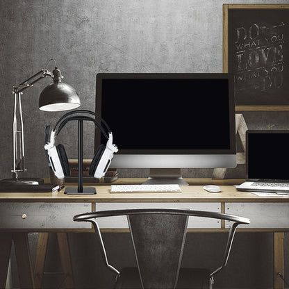 Headphone Holder Aluminum Alloy Internet Cafe Computer Headphone Stand Hanger Hook Display Shelf( D5 Silver White) by buy2fix