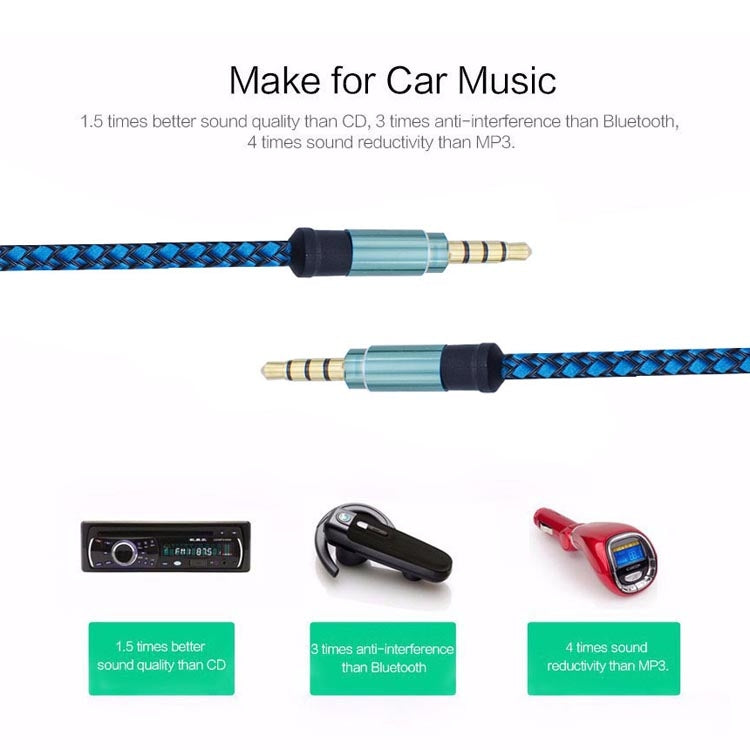 3.5mm Male To Male Car Stereo Gold-Plated Jack AUX Audio Cable For 3.5mm AUX Standard Digital Devices, Length: 3m(Black) by buy2fix