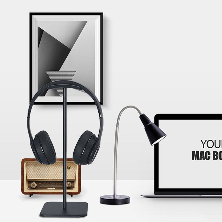 D6 Headset Aluminum Alloy Earphone Holder Internet Cafe Computer Headphone Hanger Display Shelf(Black) by buy2fix