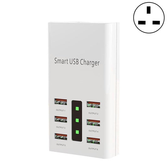 30W 2A Multi-Function 6-Port Charging Socket Universal Smart Phone And Tablet USB Charger(UK Plug) - Plug Adaptor by buy2fix | Online Shopping UK | buy2fix