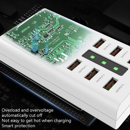 30W 2A Multi-Function 6-Port Charging Socket Universal Smart Phone And Tablet USB Charger(EU Plug) - Plug Adaptor by buy2fix | Online Shopping UK | buy2fix