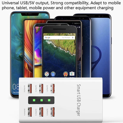 30W 2A Multi-Function 6-Port Charging Socket Universal Smart Phone And Tablet USB Charger(UK Plug) - Plug Adaptor by buy2fix | Online Shopping UK | buy2fix