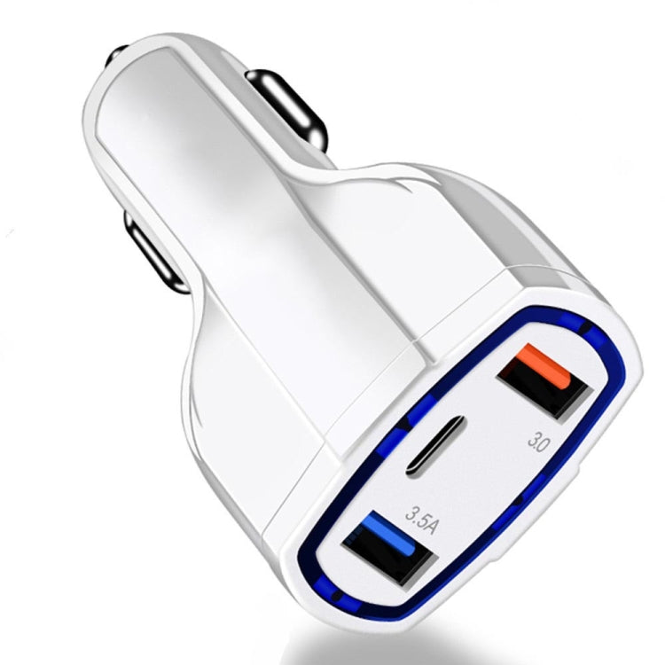 2 PCS QC3.0 Fast Charge Car Charger 3.5A Dual USB With Type-C Interface Output Car Charger(Black) - Car Charger by buy2fix | Online Shopping UK | buy2fix