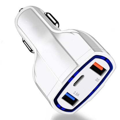 2 PCS QC3.0 Fast Charge Car Charger 3.5A Dual USB With Type-C Interface Output Car Charger(Black) - Car Charger by buy2fix | Online Shopping UK | buy2fix
