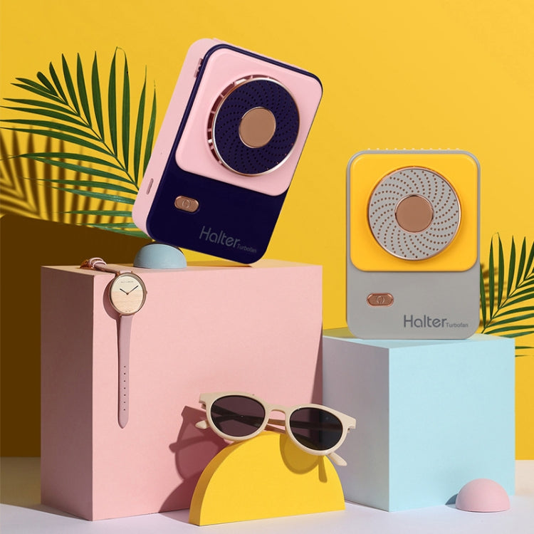 SHC-S03 USB Desktop Leafless Outdoor Sports Portable Lazy Hanging Neck Fan, Colour: Pink by buy2fix