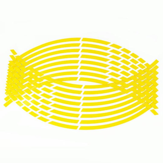Motorcycle Rim Stickers Personality Wheels Modified Decals(Yellow)