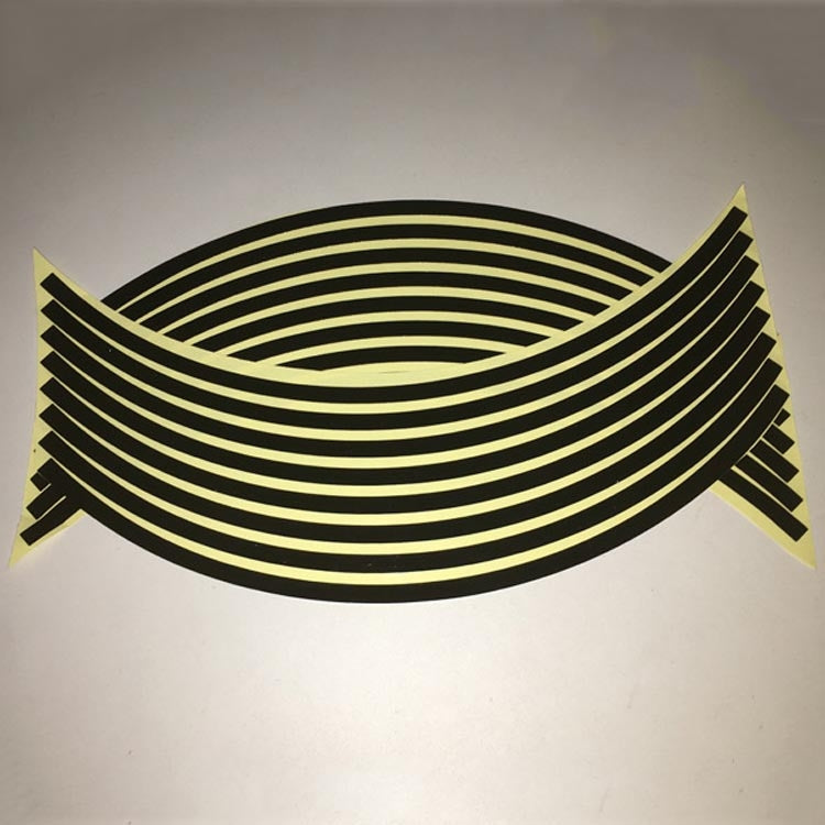 Motorcycle 18inch Wheel Stickers Modified Wheel Reflective Stickers(Black) by buy2fix