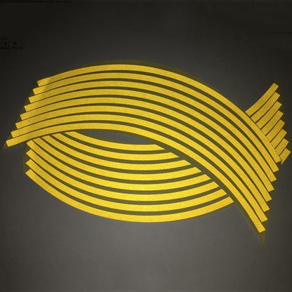 Motorcycle 18inch Wheel Stickers Modified Wheel Reflective Stickers(Yellow) by buy2fix