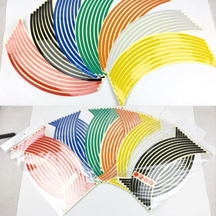 Motorcycle 18inch Wheel Stickers Modified Wheel Reflective Stickers(Yellow) by buy2fix