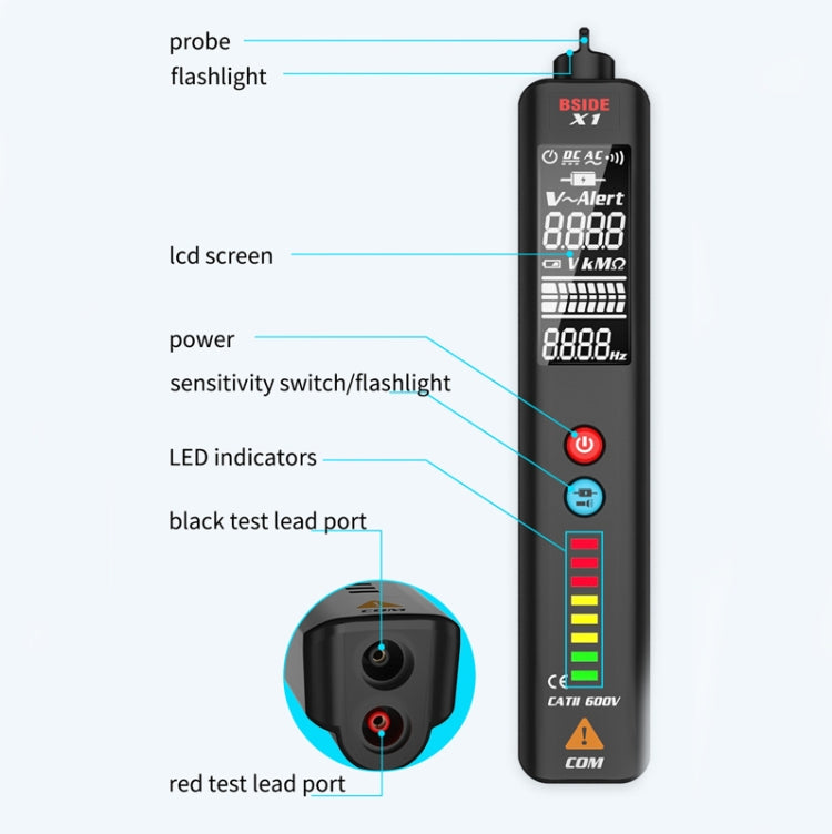 BSIDE X1 Smart Digital Multimeter Test Electric Pen Voltage Detector - Digital Multimeter by BSIDE | Online Shopping UK | buy2fix