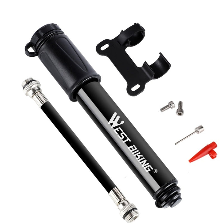 West Biking Bicycle High Pressure Pump Mini Portable Basketball Inflator With Hose(Black) by West Biking