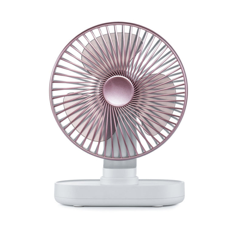 D77 Desktop Automatic Shaking hHead Fan Mute Portable Home Office Dormitory USB Fan(Rose Pink) by buy2fix