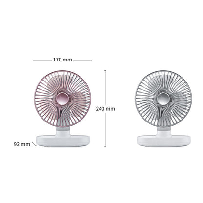 D77 Desktop Automatic Shaking hHead Fan Mute Portable Home Office Dormitory USB Fan(Rose Pink) by buy2fix