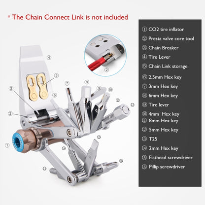 CXWXC 16 In 1 Bicycle Repair Combination Tool Multifunctional Mountain Bike Repair Tool - Maintenance tools by buy2fix | Online Shopping UK | buy2fix
