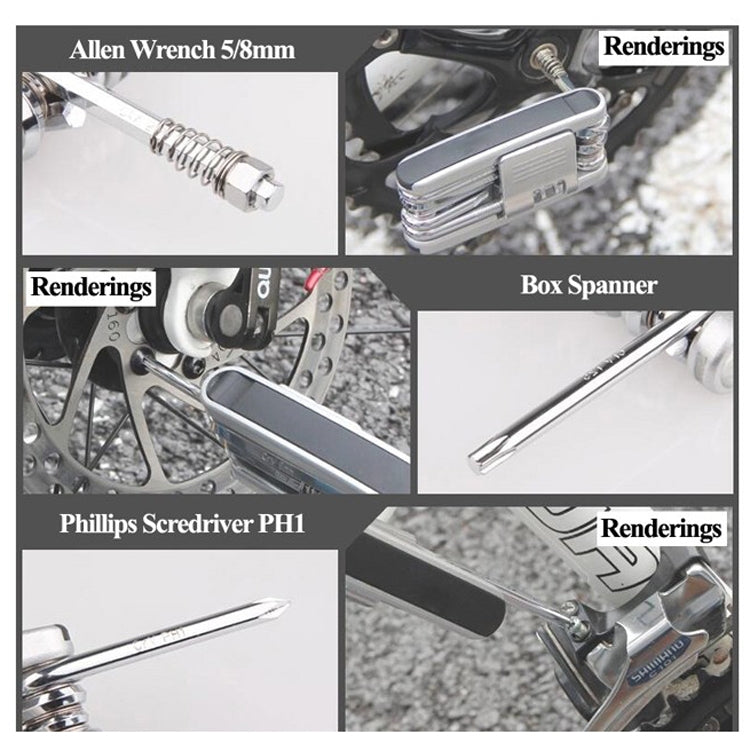 GIYO 13 In 1 Bicycle Repair Combination Tool Multifunctional Mountain Bike Bicycle Repair Tool - Maintenance tools by GIYO | Online Shopping UK | buy2fix