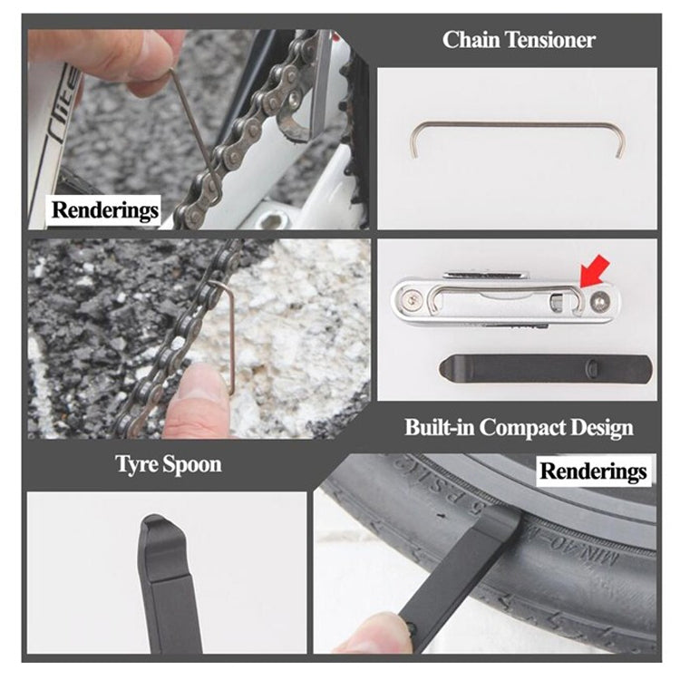 GIYO 13 In 1 Bicycle Repair Combination Tool Multifunctional Mountain Bike Bicycle Repair Tool - Maintenance tools by GIYO | Online Shopping UK | buy2fix
