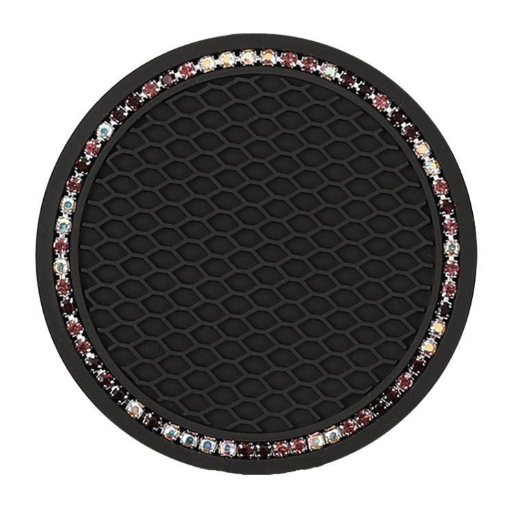 Car Universal Diamond Honeycomb Water Coaster Car Anti-Slip Mat(Black Purple Diamond) by buy2fix