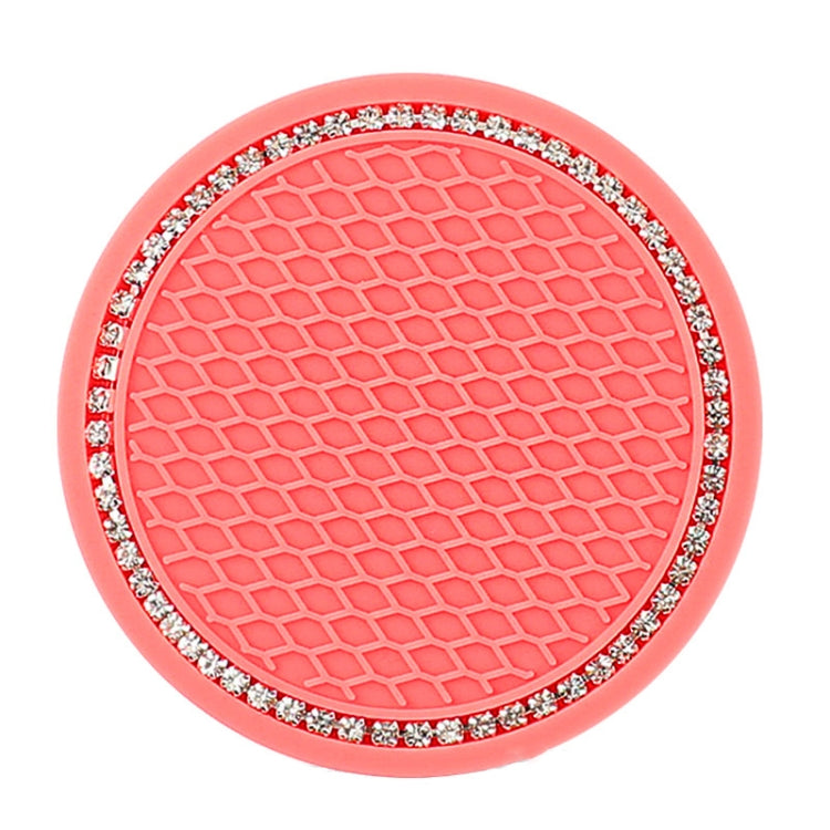 Car Universal Diamond Honeycomb Water Coaster Car Anti-Slip Mat(Watermelon Red and White Diamonds) by buy2fix