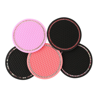 Car Universal Diamond Honeycomb Water Coaster Car Anti-Slip Mat(Watermelon Red and White Diamonds) by buy2fix